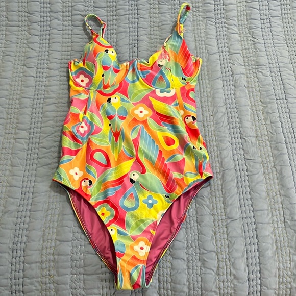 NWOT Kenny Flowers Flamingo Swimsuit - Picture 1 of 6